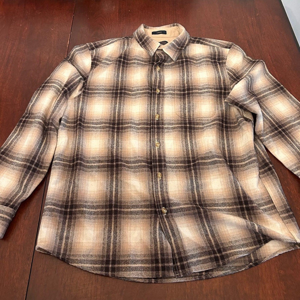 Pendleton lodge Plaid Button Down Shirt - Brown a… - image 3